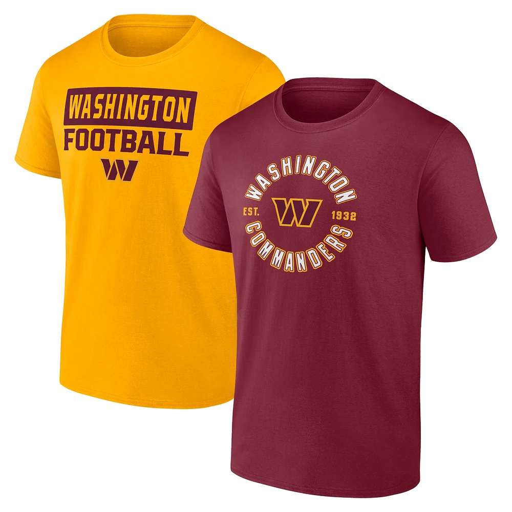 Pack combiné de t-shirts Fanatics Washington Commanders Serve pour hommes