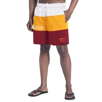 Short de bain Washington Commanders Sunrise Volley pour homme G-III Sports by Carl Banks bordeaux/or