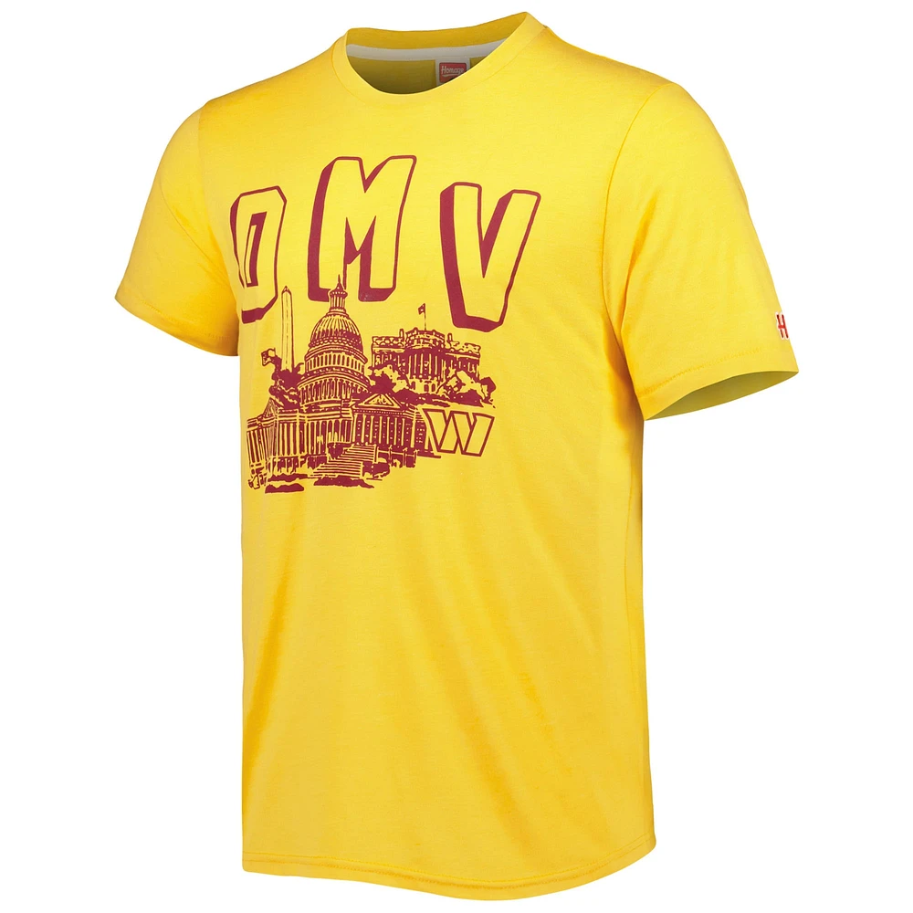 Men's Homage Gold Washington Commanders Hyper Local Tri-Blend T-Shirt