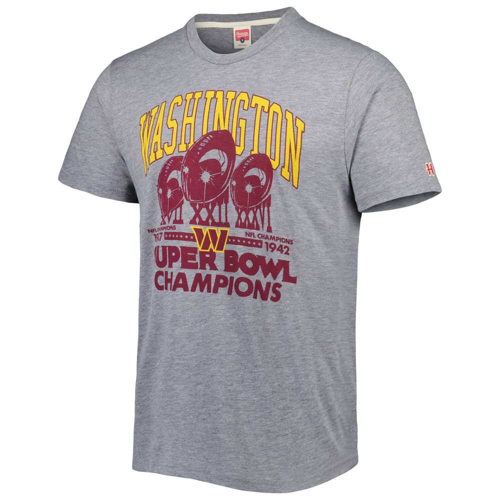 Men's Homage Gray Washington Commanders Super Bowl Classics Tri-Blend T-Shirt