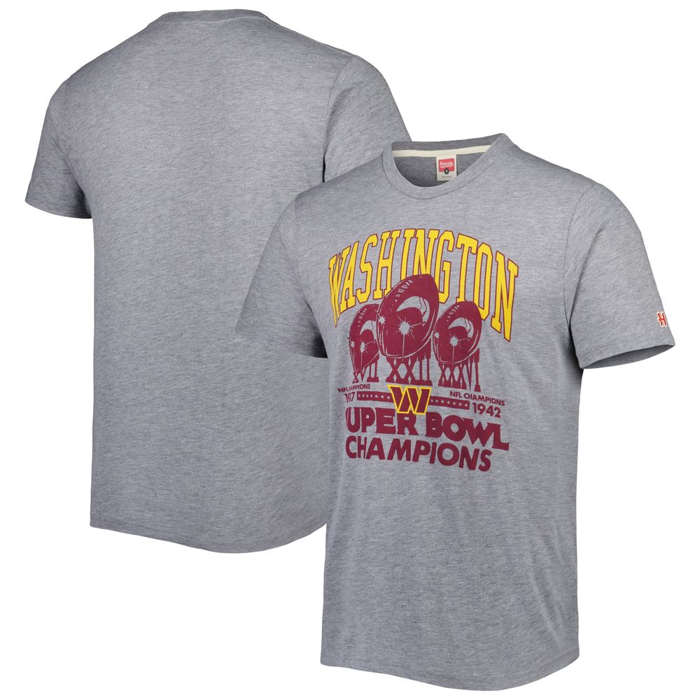 Men's Homage Gray Washington Commanders Super Bowl Classics Tri-Blend T-Shirt