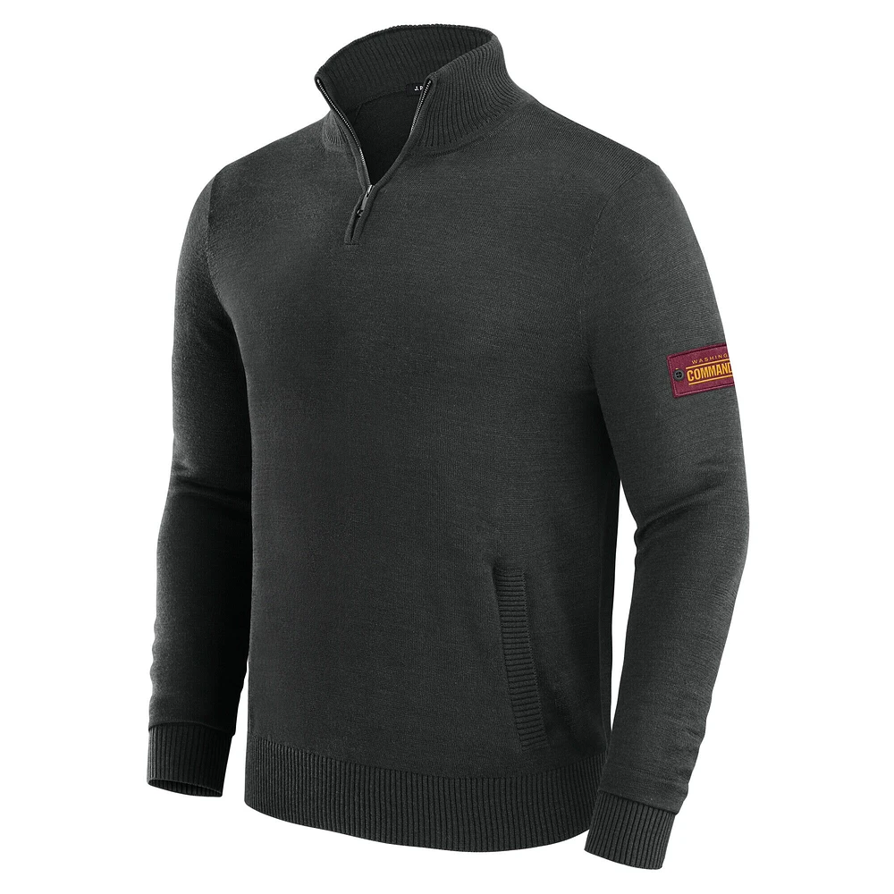 Pull zippé à quart de tour pour homme J. Palmer Black Washington Commanders