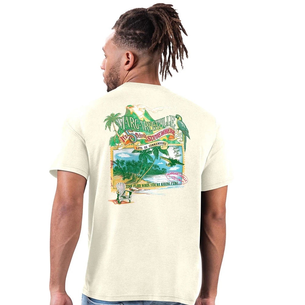 T-shirt pour homme Margaritaville Cream Washington Commanders Time Flies