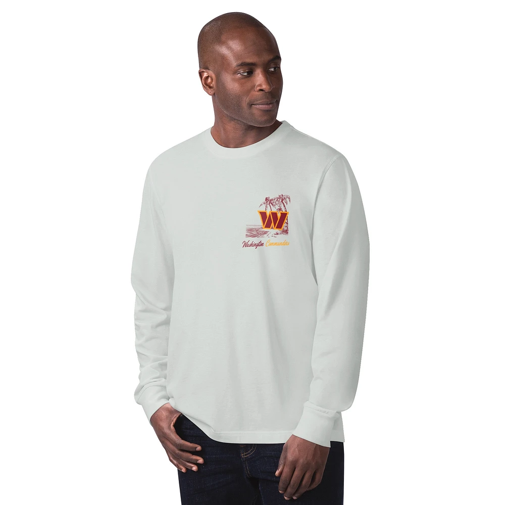 Men's Margaritaville Gray Washington Commanders It's Five O'Clock Somewhere Long Sleeve T-Shirt