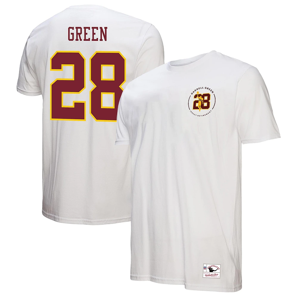 Men's Mitchell & Ness Darrell Green White Washington Commanders  Retired Player Name Number T-Shirt