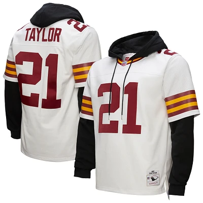 Sweat à capuche pour homme Mitchell & Ness Sean Taylor White Washington Commanders Player Name Number Legacy Jersey