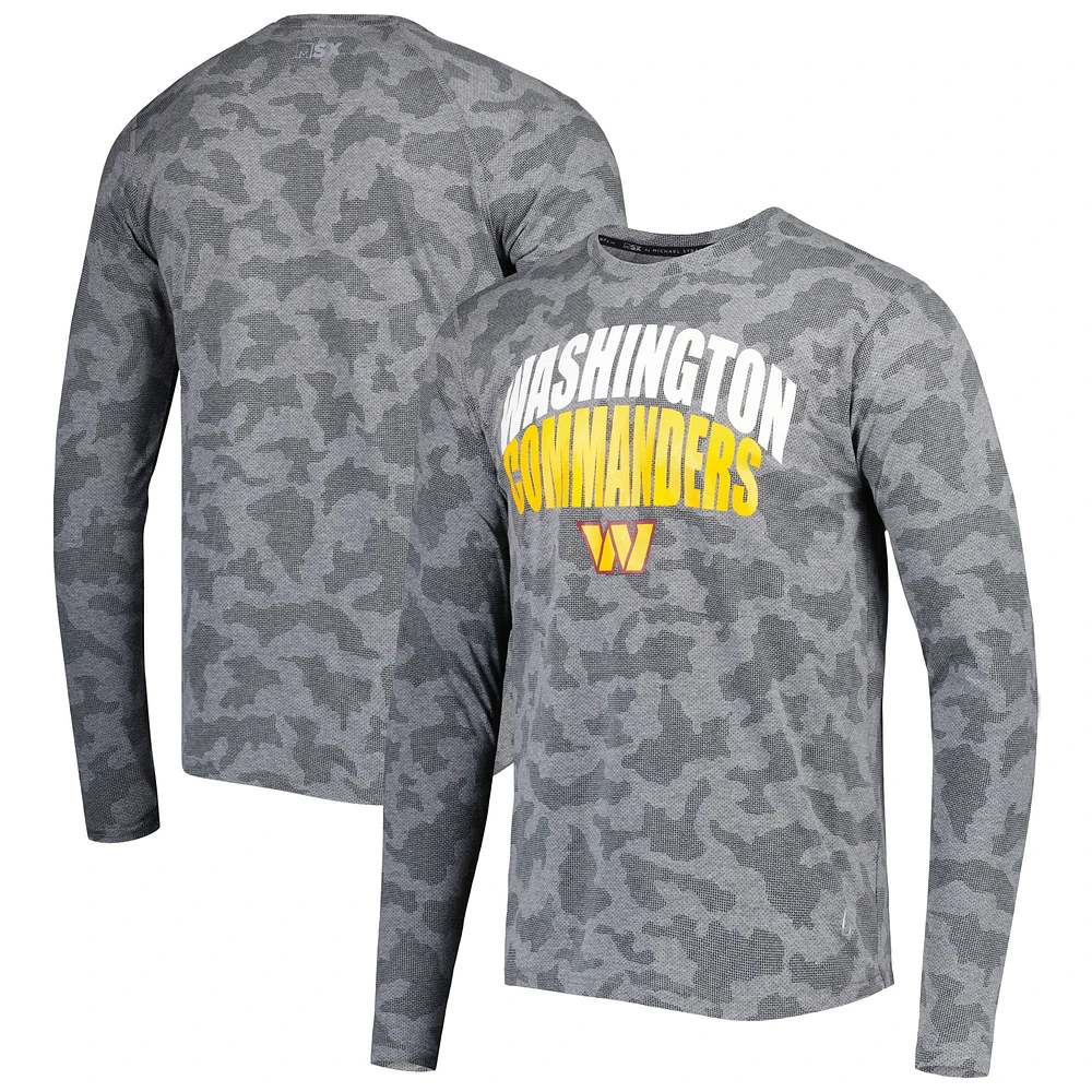 Men's MSX by Michael Strahan Black Washington Commanders Performance Camo Long Sleeve T-Shirt