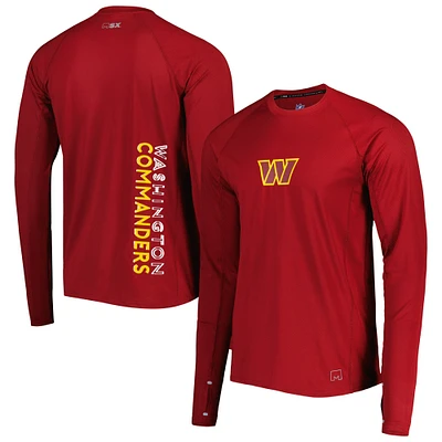 Men's MSX by Michael Strahan Burgundy Washington Commanders Interval Long Sleeve Raglan T-Shirt