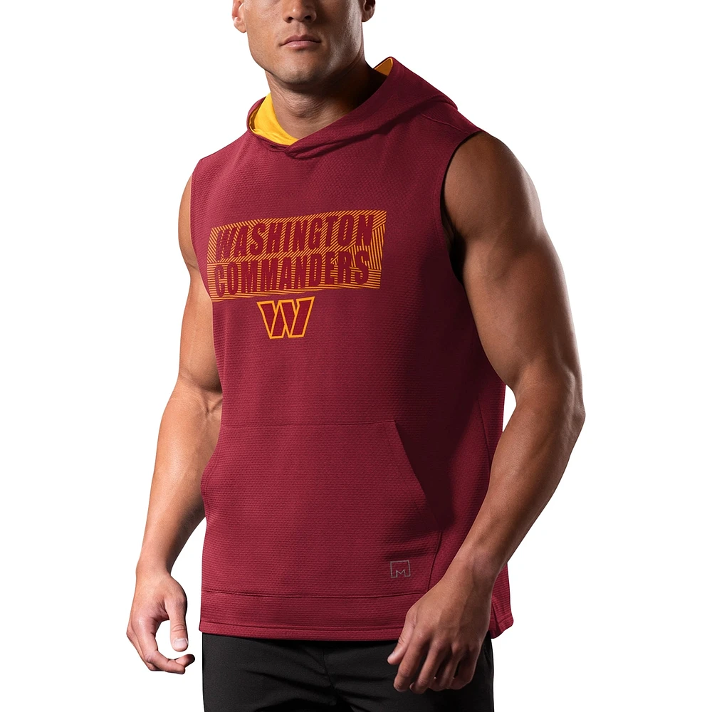 Sweat à capuche sans manches MSX by Michael Strahan pour hommes, bordeaux, Washington Commanders Marathon