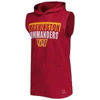 Men's MSX by Michael Strahan Burgundy Washington Commanders Relay Sleeveless Pullover Hoodie