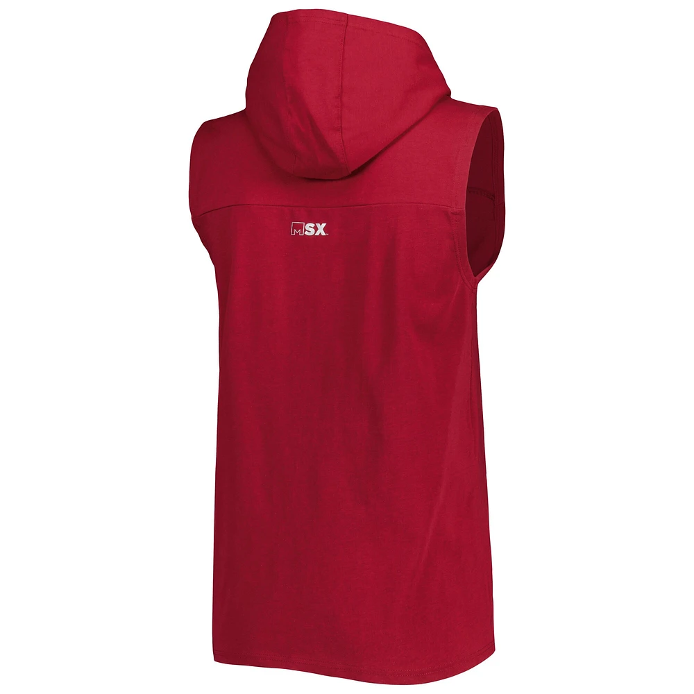 Men's MSX by Michael Strahan Burgundy Washington Commanders Relay Sleeveless Pullover Hoodie