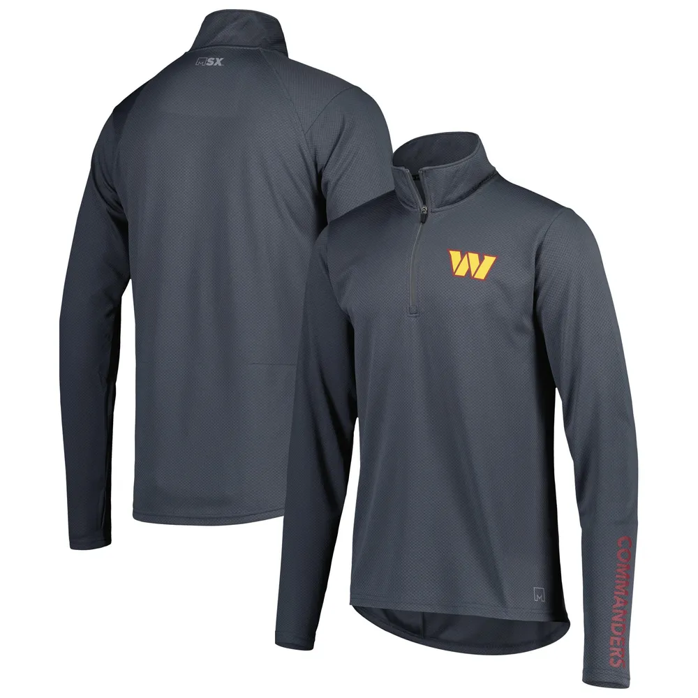 Women's Antigua Heather Gray Washington Commanders Victory Full-Zip Hoodie Size: Large