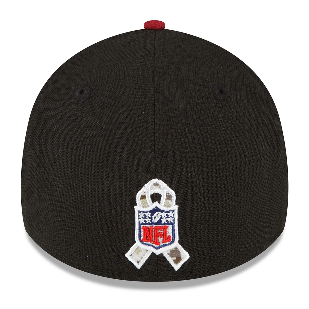 Men's New Era Black/Burgundy Washington Commanders 2022 Salute To Service 39THIRTY Flex Hat