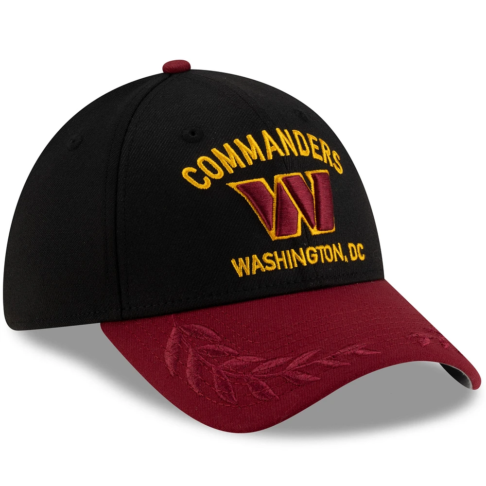 Men's New Era Black/Burgundy Washington Commanders 2025 NFL Draft 39THIRTY Flex Hat