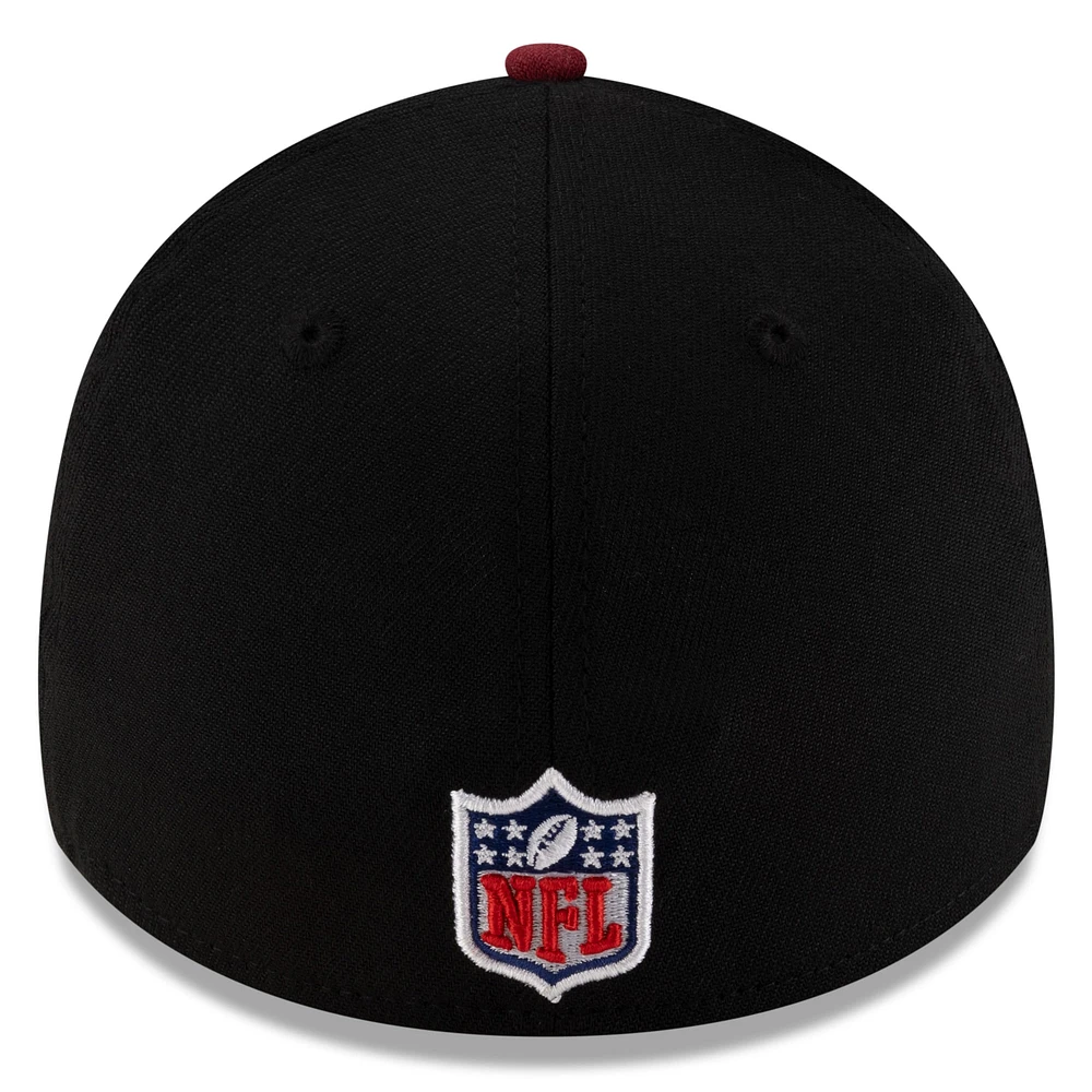 Men's New Era Black/Burgundy Washington Commanders 2025 NFL Draft 39THIRTY Flex Hat