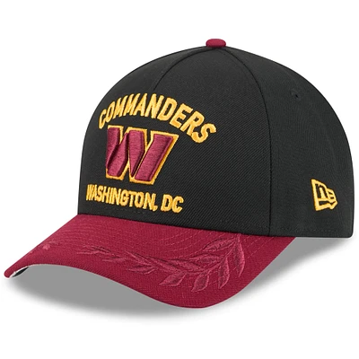 Casquette ajustable New Era 9FORTY A-Frame M-Crown pour homme, coloris noir/bordeaux, Washington Commanders, draft NFL 2025