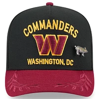 Men's New Era Black/Burgundy Washington Commanders 2025 NFL Draft On Stage A-Frame 59FIFTY Fitted Hat