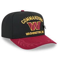 Men's New Era Black/Burgundy Washington Commanders 2025 NFL Draft On Stage A-Frame 59FIFTY Fitted Hat
