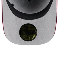 Men's New Era Black/Burgundy Washington Commanders 2025 NFL Draft On Stage A-Frame 59FIFTY Fitted Hat