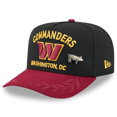 Men's New Era Black/Burgundy Washington Commanders 2025 NFL Draft On Stage A-Frame 59FIFTY Fitted Hat
