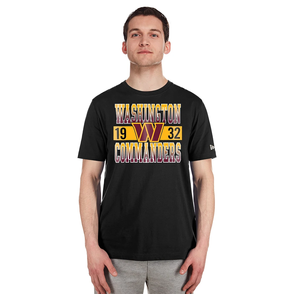 T-shirt noir de l'équipe la ville des Washington Commanders New Era pour homme