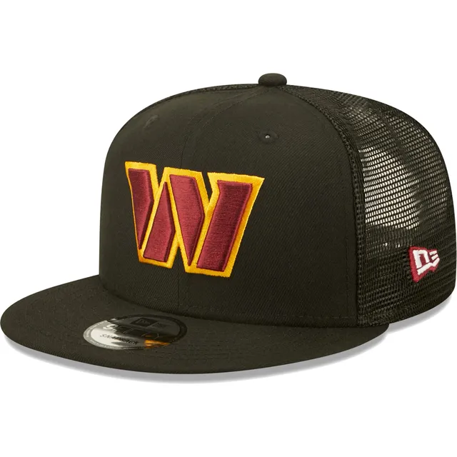 Men's Washington Commanders New Era x Alpha Industries Black A-Frame 9FORTY  Trucker Snapback Hat