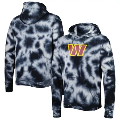 Chandail à capuchon enfiler tie-dye noir Washington Commanders Team New Era pour homme