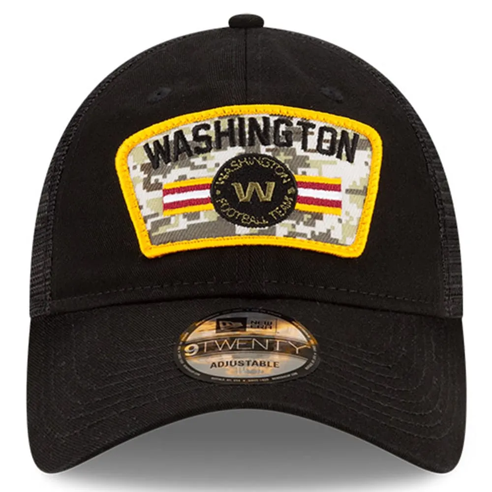 New Era Men's New Era Black Washington Football Team 2021 Salute To Service  Trucker 9TWENTY Adjustable Hat