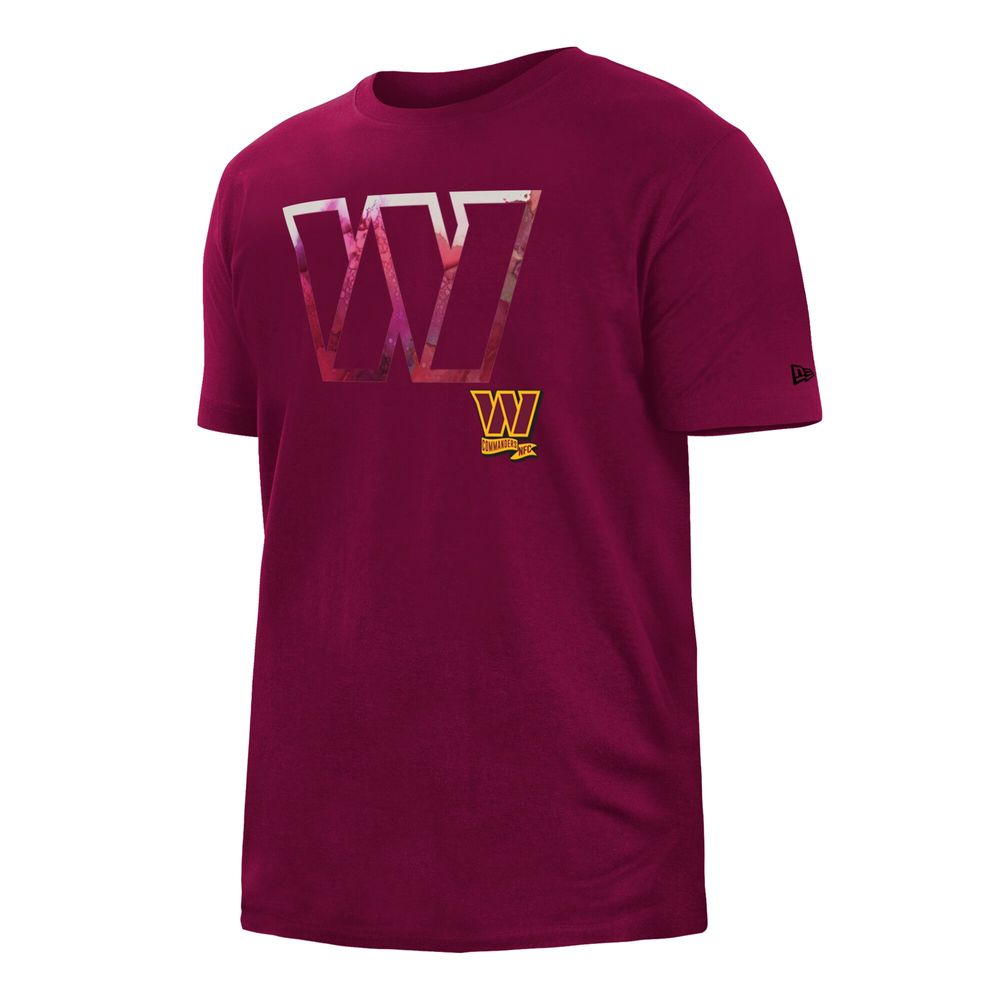 Men's New Era Burgundy Washington Commanders 2022 Sideline Ink Dye T-Shirt