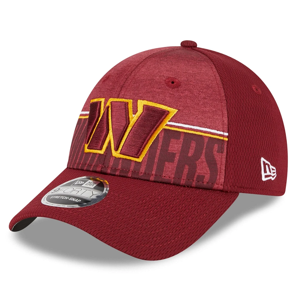 Casquette ajustable 9FORTY New Era pour homme, bourgogne Washington Commanders 2023 NFL Training Camp