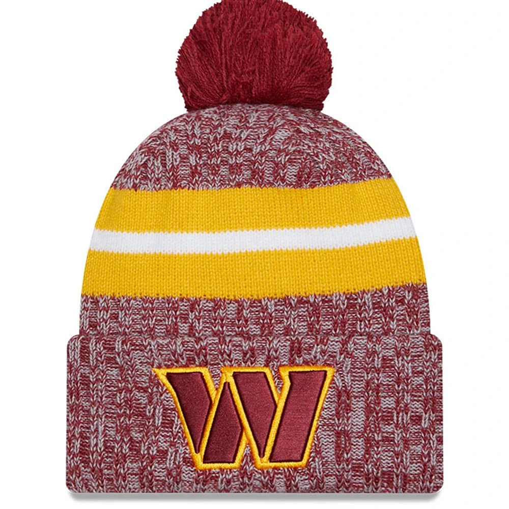 Men's New Era  Burgundy Washington Commanders 2023 Sideline Cuffed Knit Hat With Pom