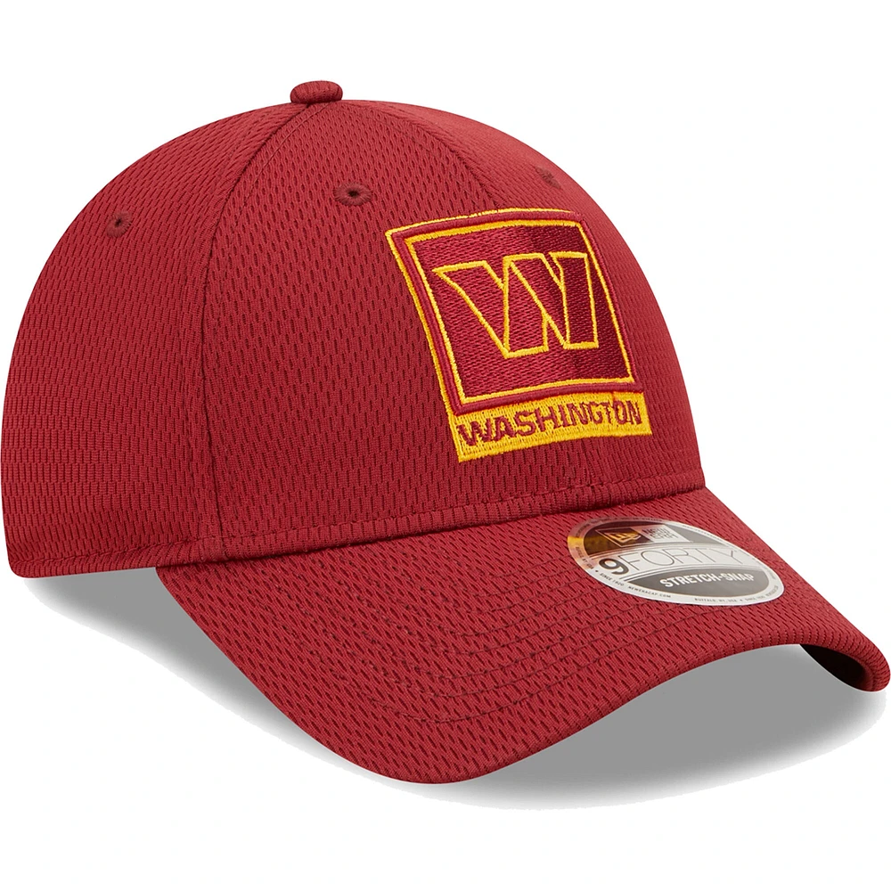 Casquette New Era Washington Commanders A-Frame - 9FORTY Snapback pour homme, bourgogne