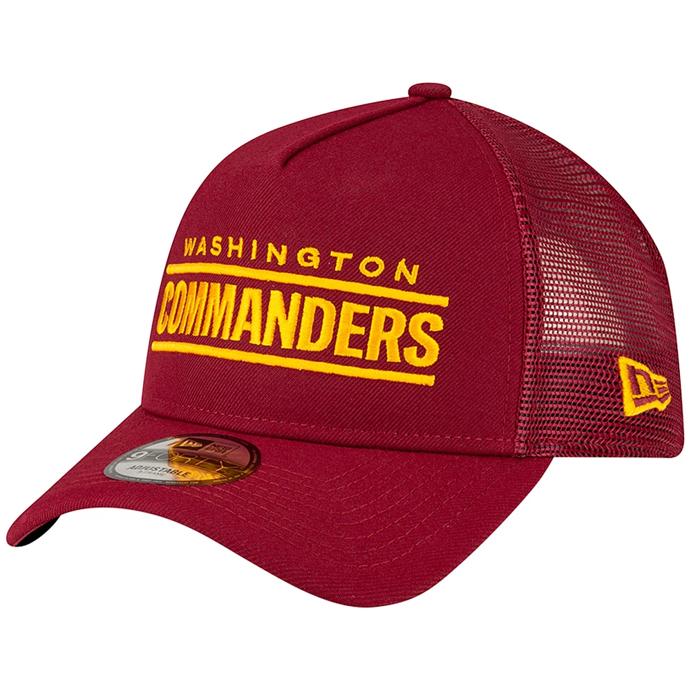 Casquette ajustable 9FORTY New Era Washington Commanders A-Frame Trucker bourgogne pour homme