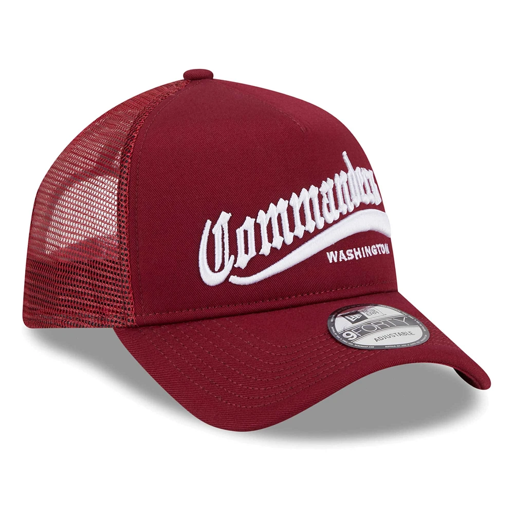 Casquette réglable New Era Washington Commanders Caliber Trucker 9FORTY pour hommes