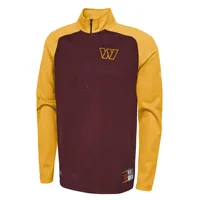 Men's New Era Burgundy Washington Commanders Combine Authentic O-Line Raglan Half-Zip Jacket