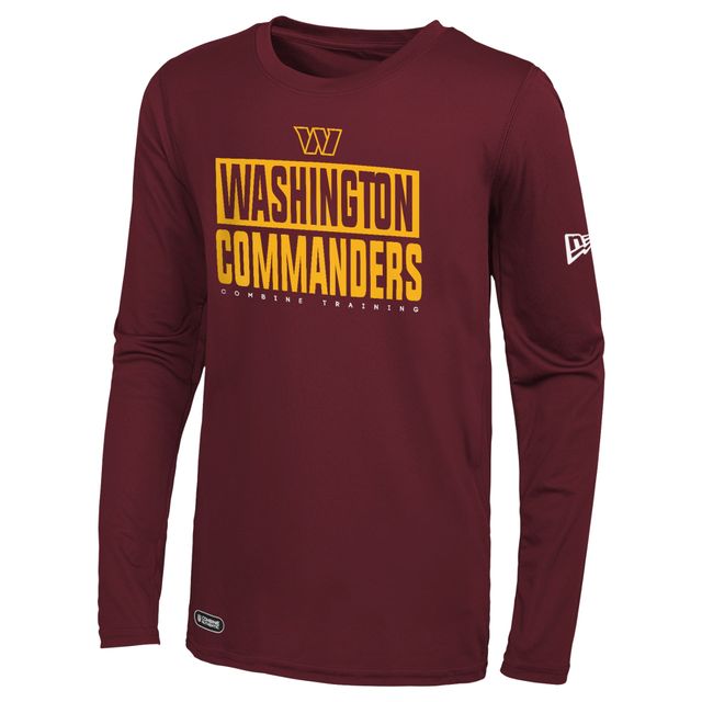 T-shirt à manches longues bourgogne Washington Commanders Combine Authentic Offsides New Era pour homme