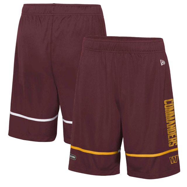 Short d'entraînement New Era Washington Commanders Combine Authentic Rusher bourgogne pour homme