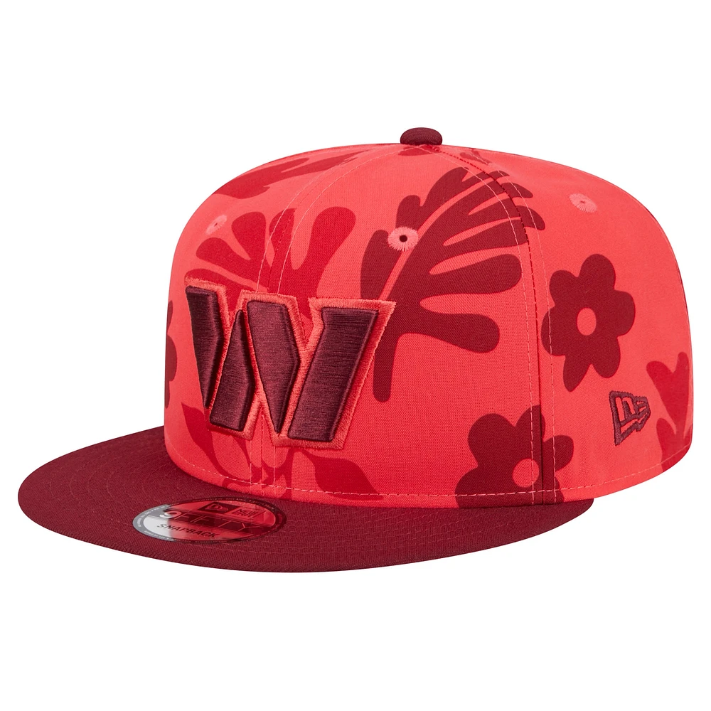 Casquette Snapback 9FIFTY New Era pour hommes des Washington Commanders Leafy bordeaux