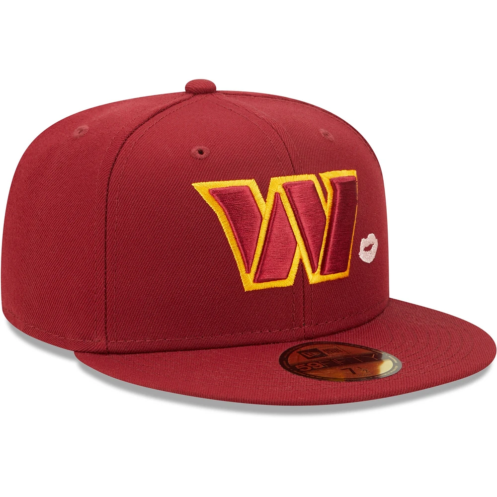 Men's New Era Burgundy Washington Commanders Lips 59FIFTY Fitted Hat