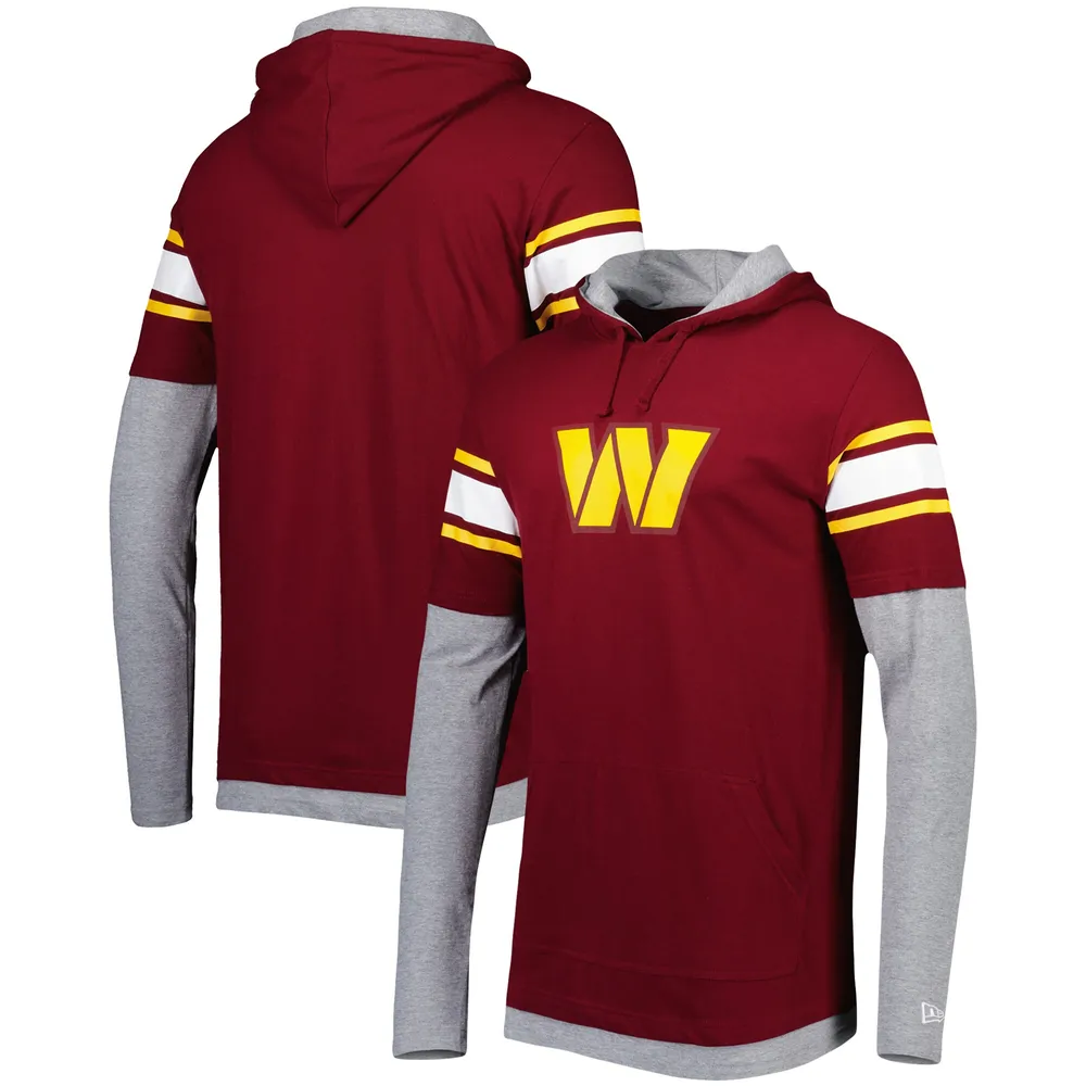 Lids Washington Commanders New Era Long Sleeve Hoodie T-Shirt - Burgundy