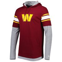 Men's New Era Burgundy Washington Commanders Long Sleeve Hoodie T-Shirt