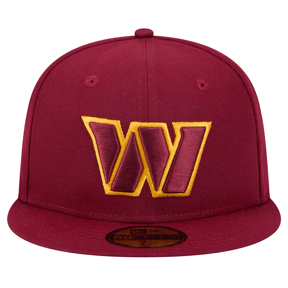 Casquette ajustée Washington Commanders Main 59FIFTY bordeaux New Era pour homme