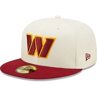 Casquette ajustée New Era Washington Commanders Tri-Chrome 59FIFTY crème/bourgogne pour homme