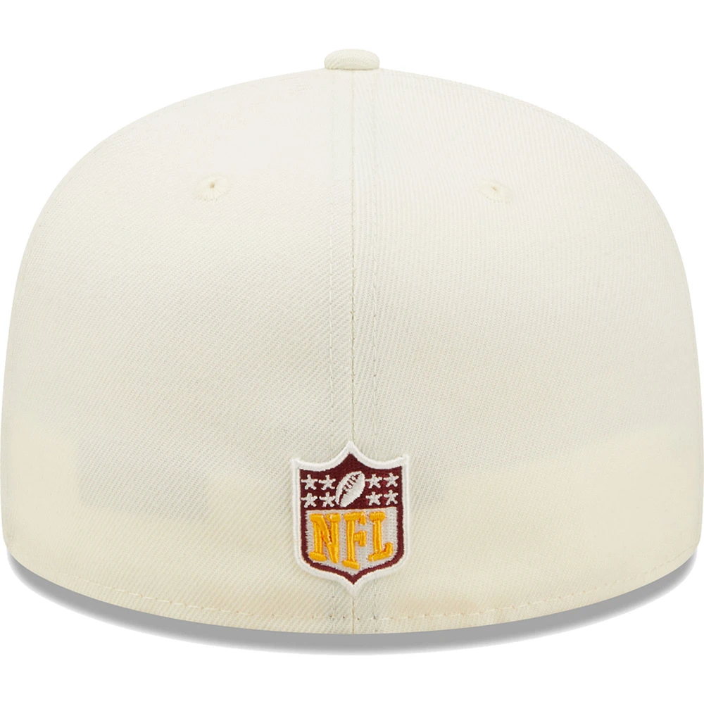 Casquette ajustée New Era Washington Commanders Tri-Chrome 59FIFTY crème/bourgogne pour homme