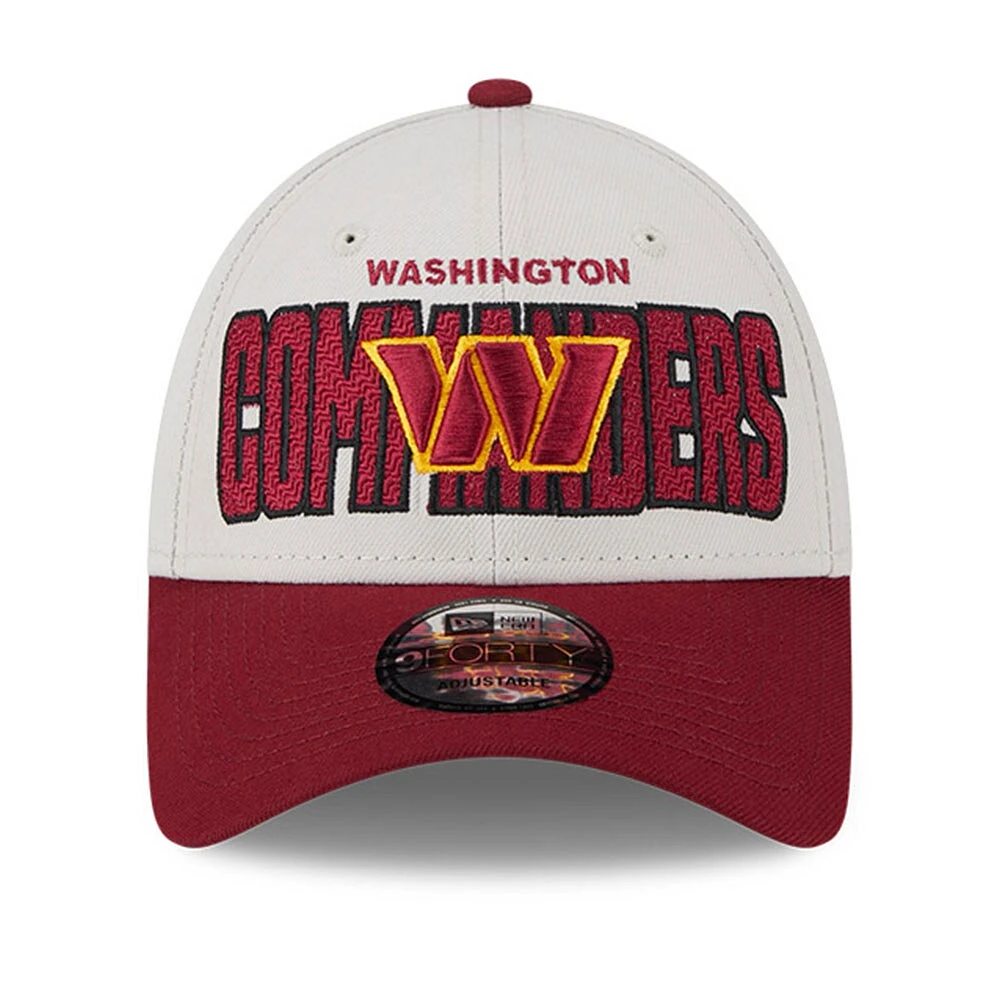 Casquette ajustable Snapback New Era Washington Commanders 2023 NFL Draft 9FORTY pour homme