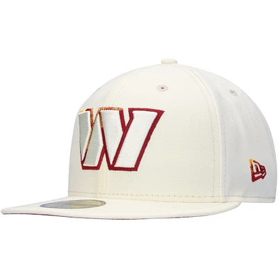 Men's New Era Cream Washington Commanders Chrome Color Dim 59FIFTY Fitted Hat