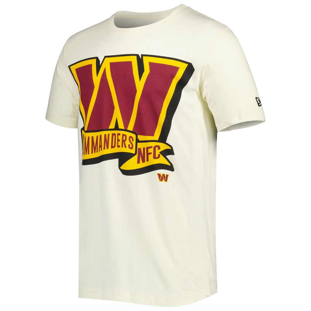 Men's New Era Cream Washington Commanders Sideline Chrome T-Shirt