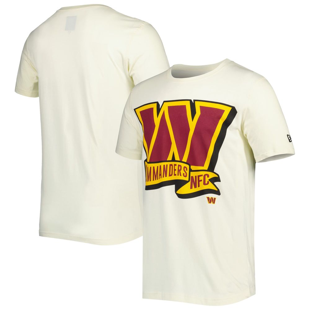 Men's New Era Cream Washington Commanders Sideline Chrome T-Shirt