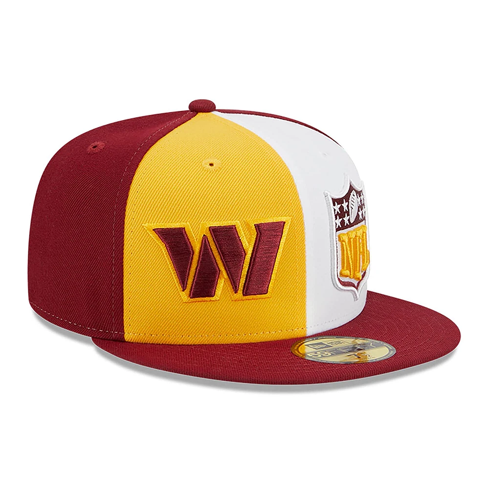 Casquette ajustée New Era Washington Commanders 2023 Sideline 59FIFTY pour homme, or/bourgogne