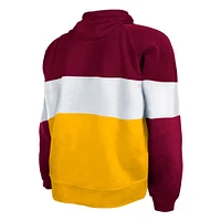 Chandail à capuchon en molleton raglan blocs de couleurs actuels New Era Washington Commanders Big & Tall pour homme, doré/bordeaux